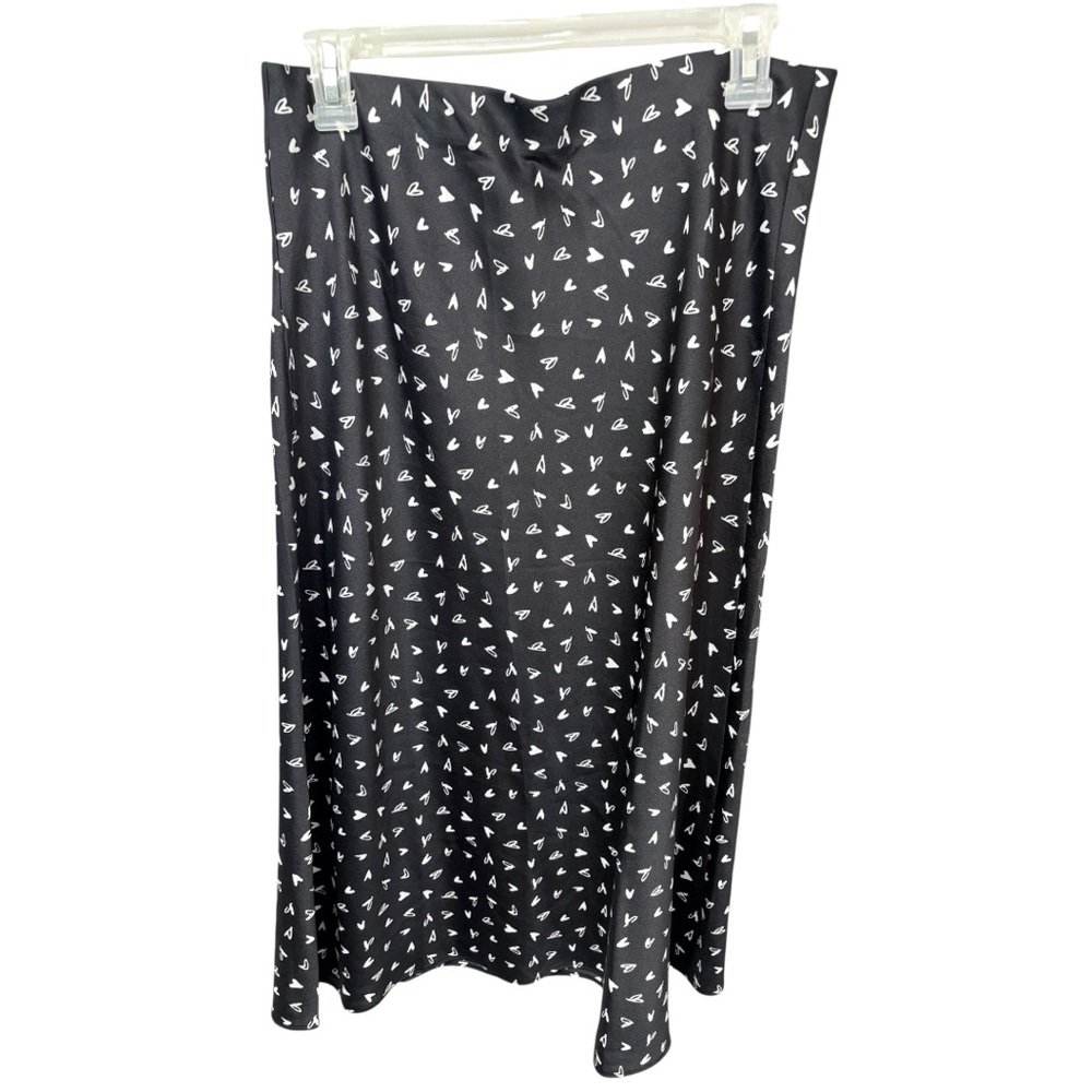 Loft Black and White Heart Patterned Women's Skirt